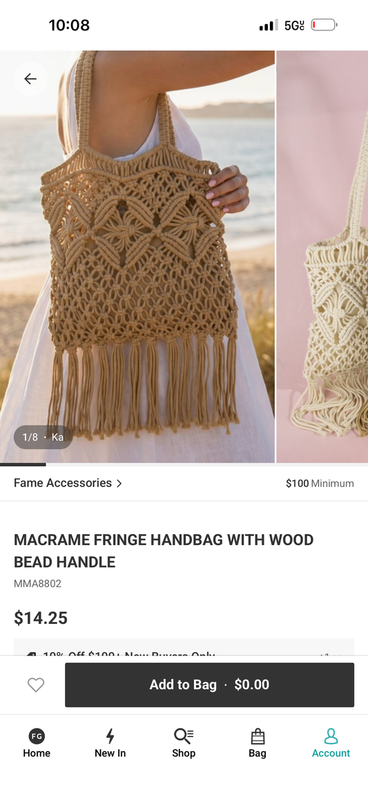 Coastal Macramé Fringe Tote Bag | Boho Woven Beach Handbag