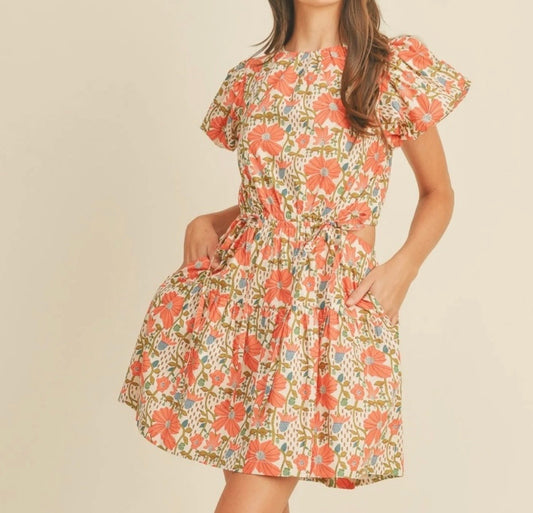 Orange Summer Mini Dress (Size M)