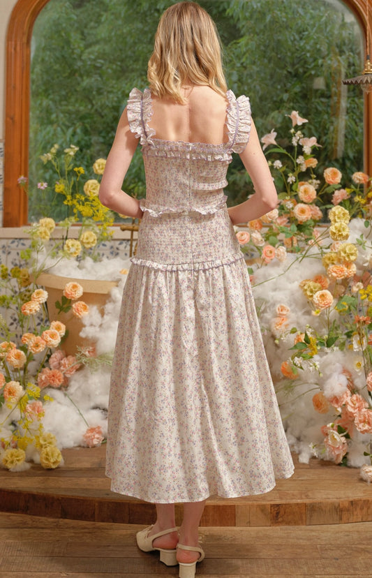 Lavender Garden Smocked Midi (Size M)