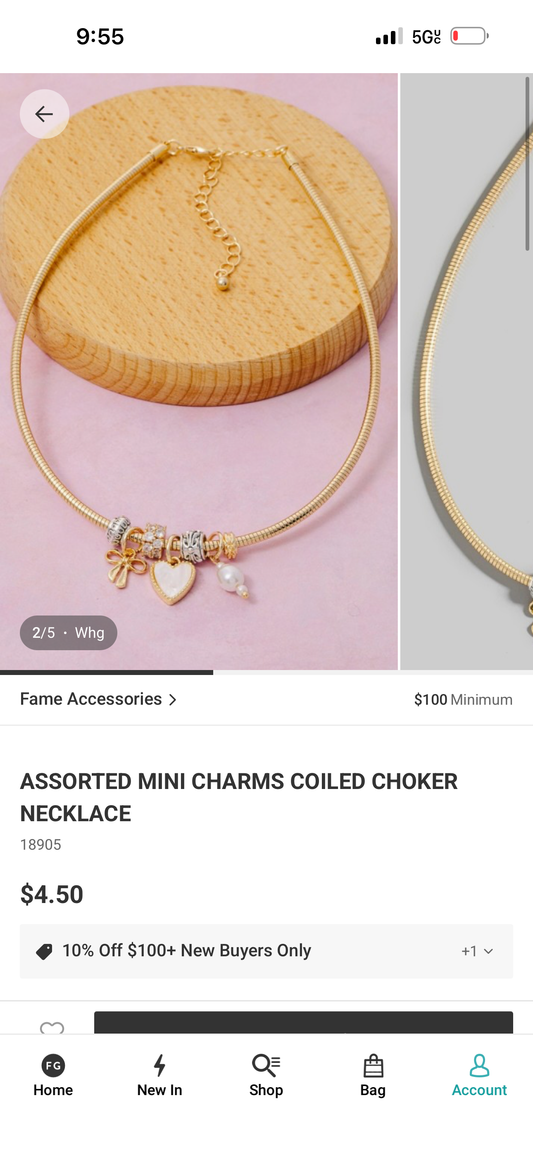 Sweetheart Charm Choker Necklace | Gold Bow, Heart & Pearl Pendant Necklace