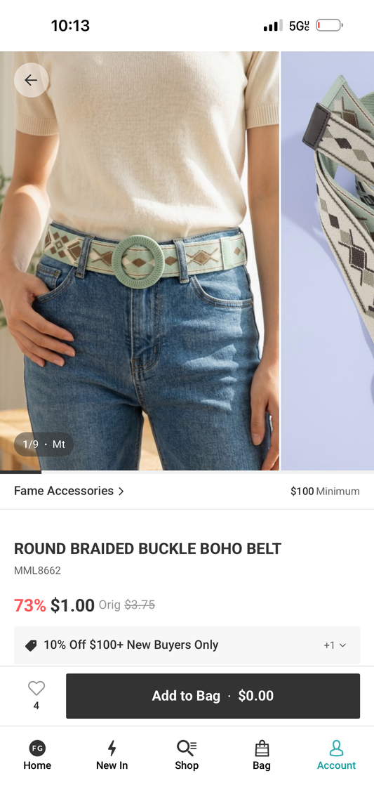 Sage Mesa Boho Belt | Southwestern Woven Belt with Round Buckle