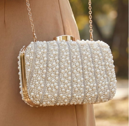 Pearl Beaded Evening Clutch | Elegant Bridal & Special Occasion Handbag