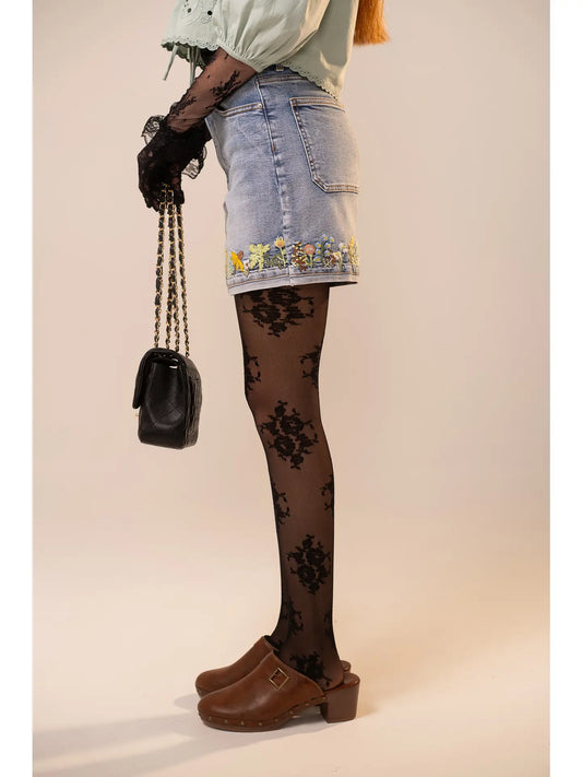 Wildflower Embroidered High-Rise Denim Shorts | Floral Cuffed Jean Shorts