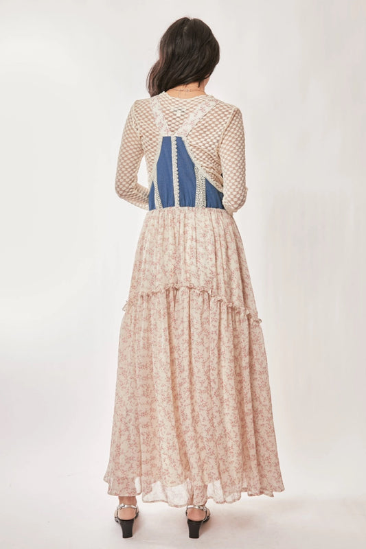 Floral Corset Maxi Overall Dress