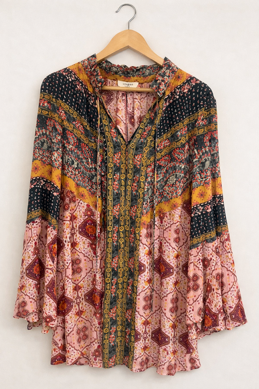 Umgee Bell Sleeve Tunic (Size L)